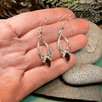 Garnet Trinity Knot Earrings - 