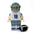 #16 Lions QB Football Player Minifig - B3 Customs - 