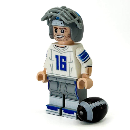 #16 Lions QB Football Player Minifig - B3 Customs - 