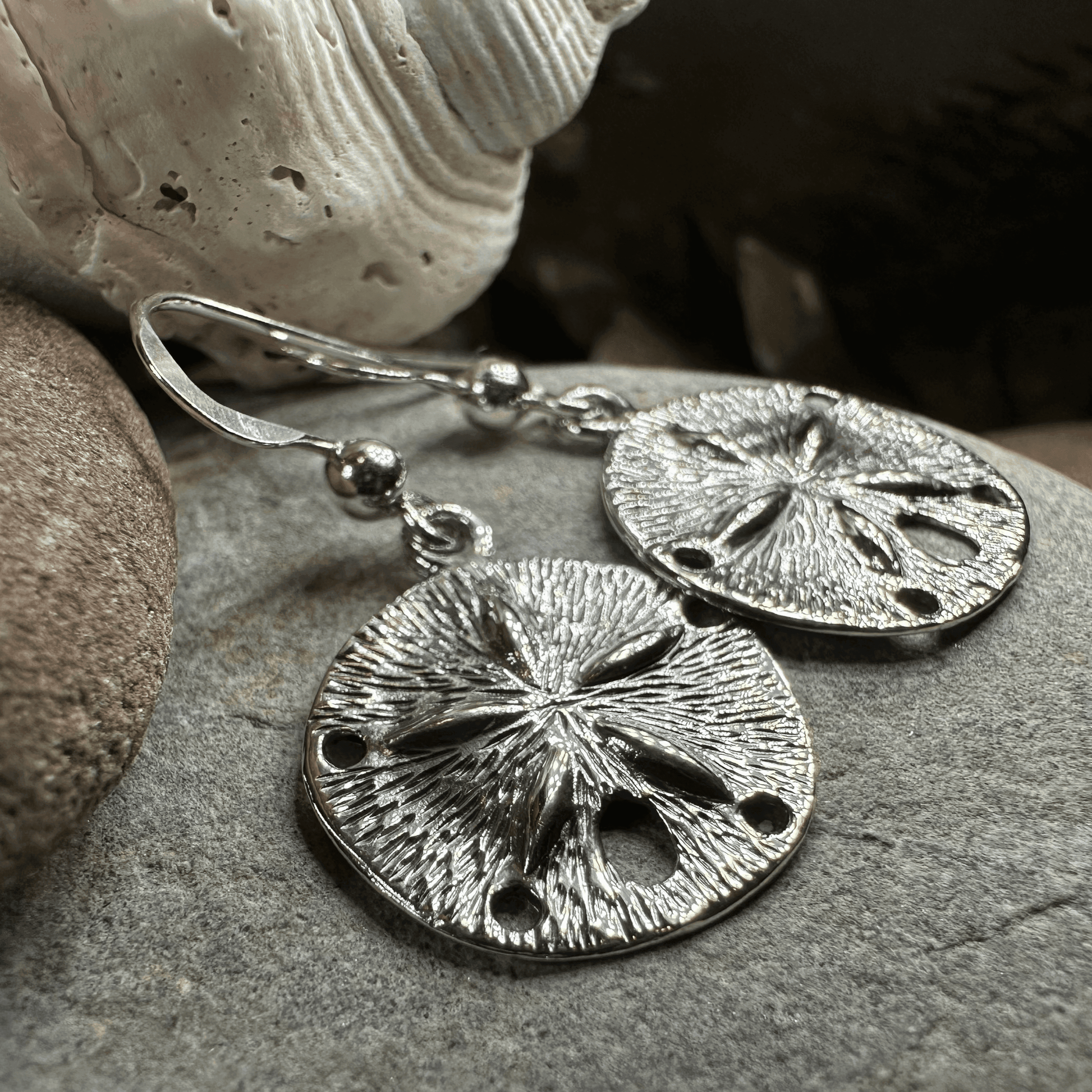 Seabrook Realistic Sand Dollar Earrings - 