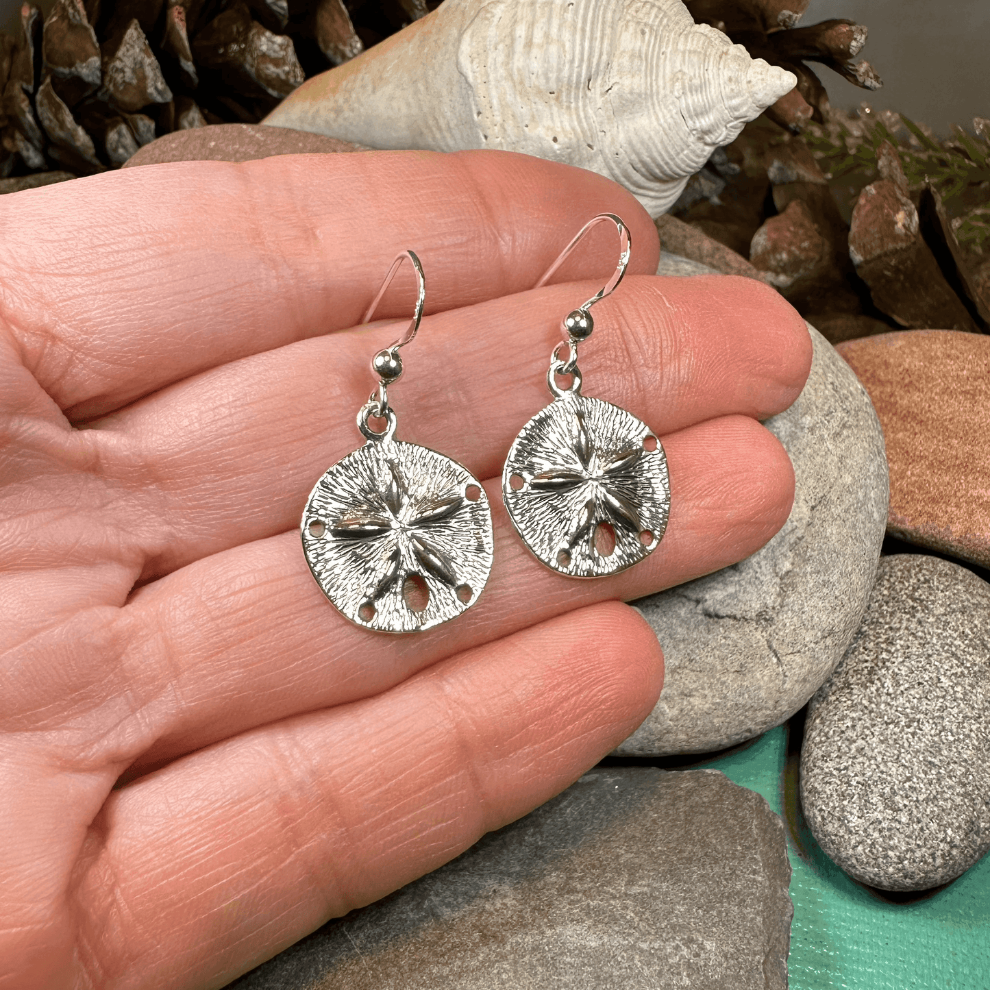 Seabrook Realistic Sand Dollar Earrings - 