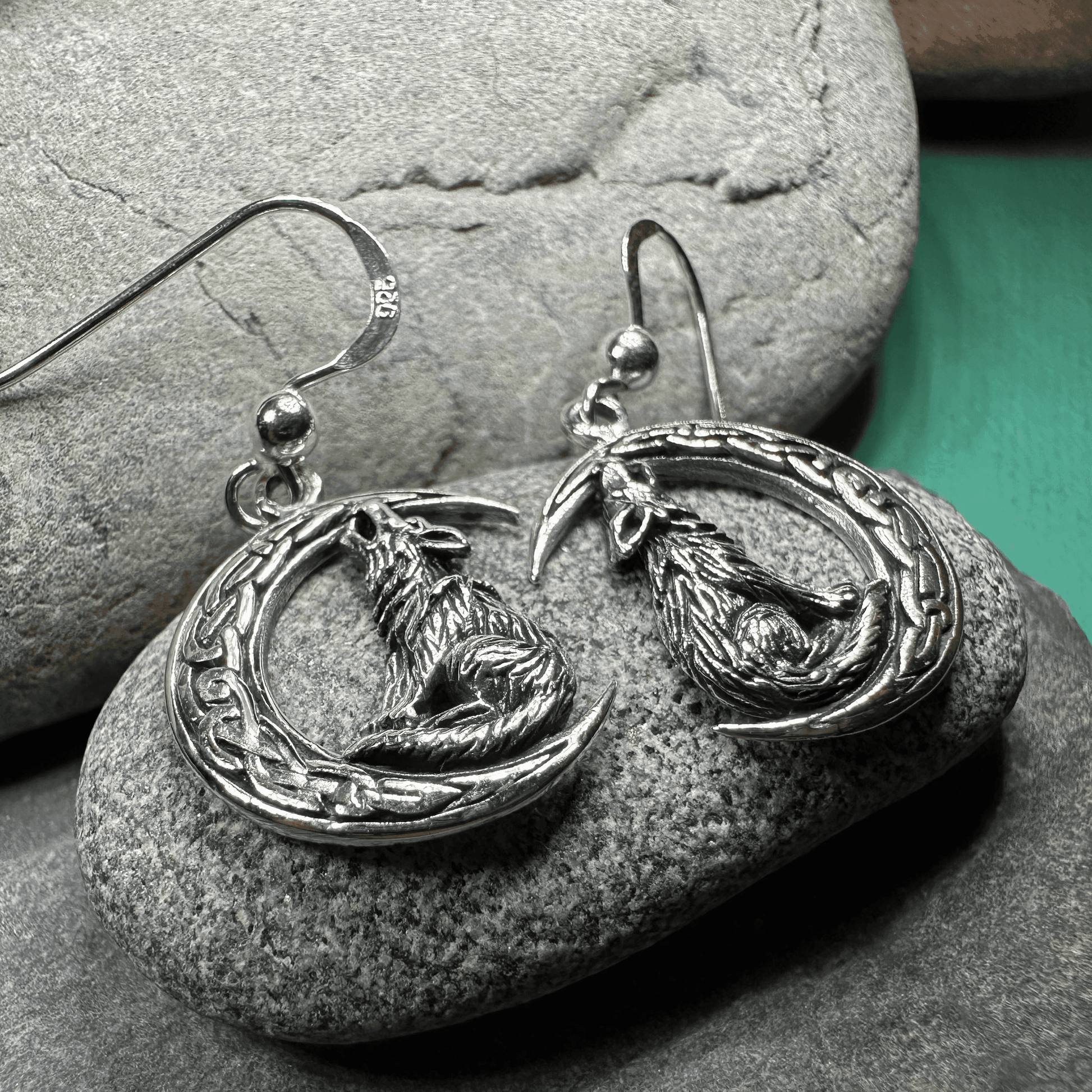 Arkyn Wolf Moon Earrings - 