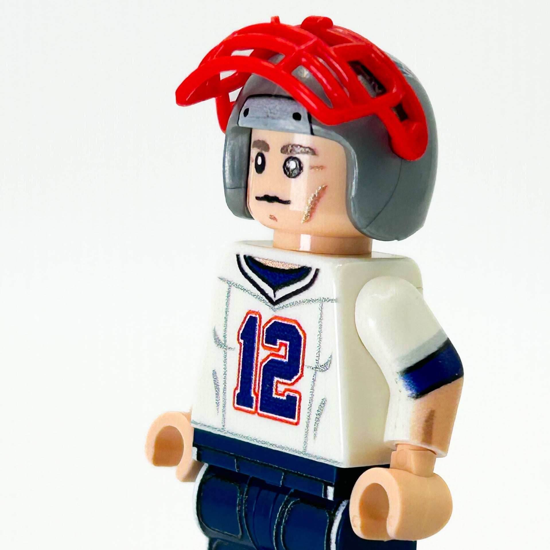 #12 QB Patriots Football Player Minifig - B3 Customs - 