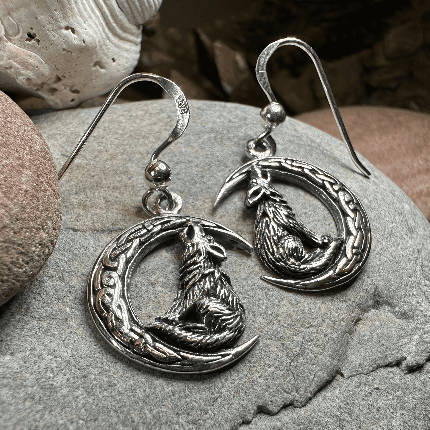 Arkyn Wolf Moon Earrings - 