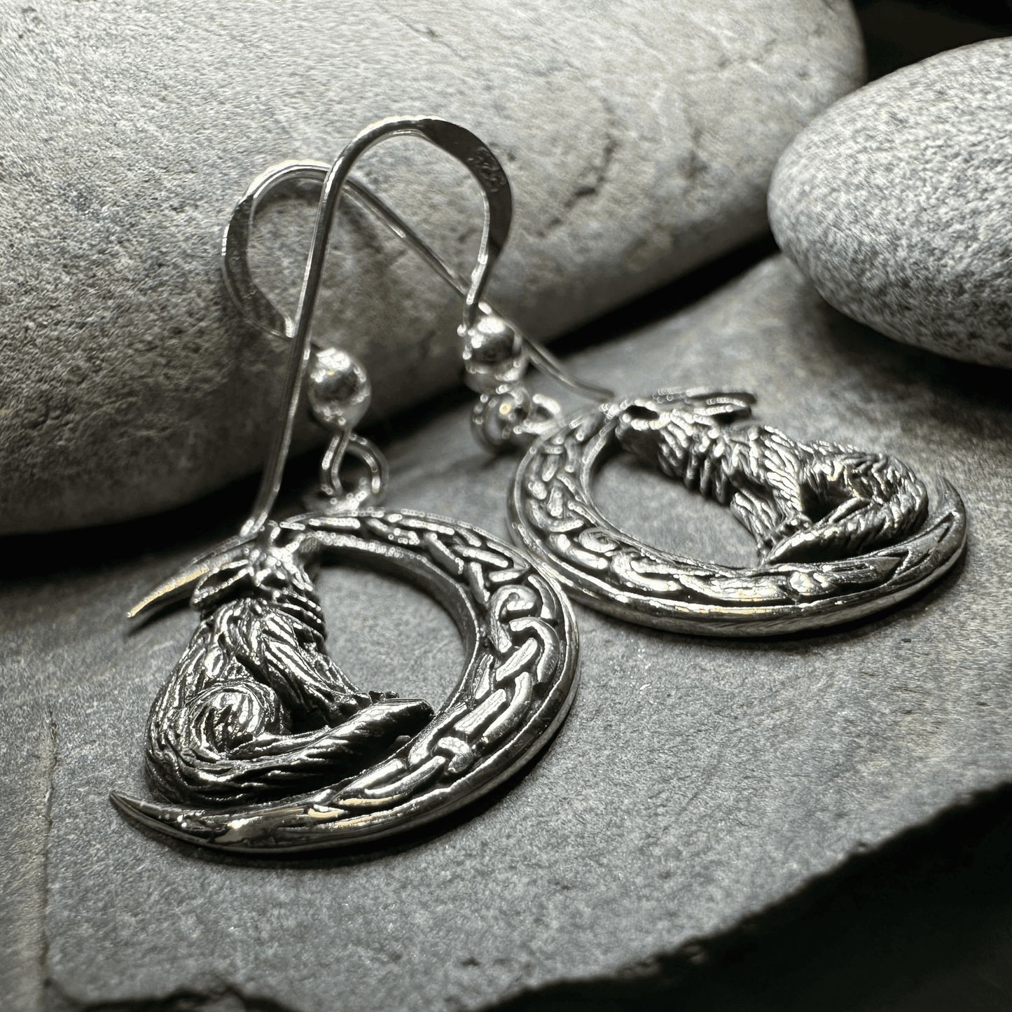 Arkyn Wolf Moon Earrings - 