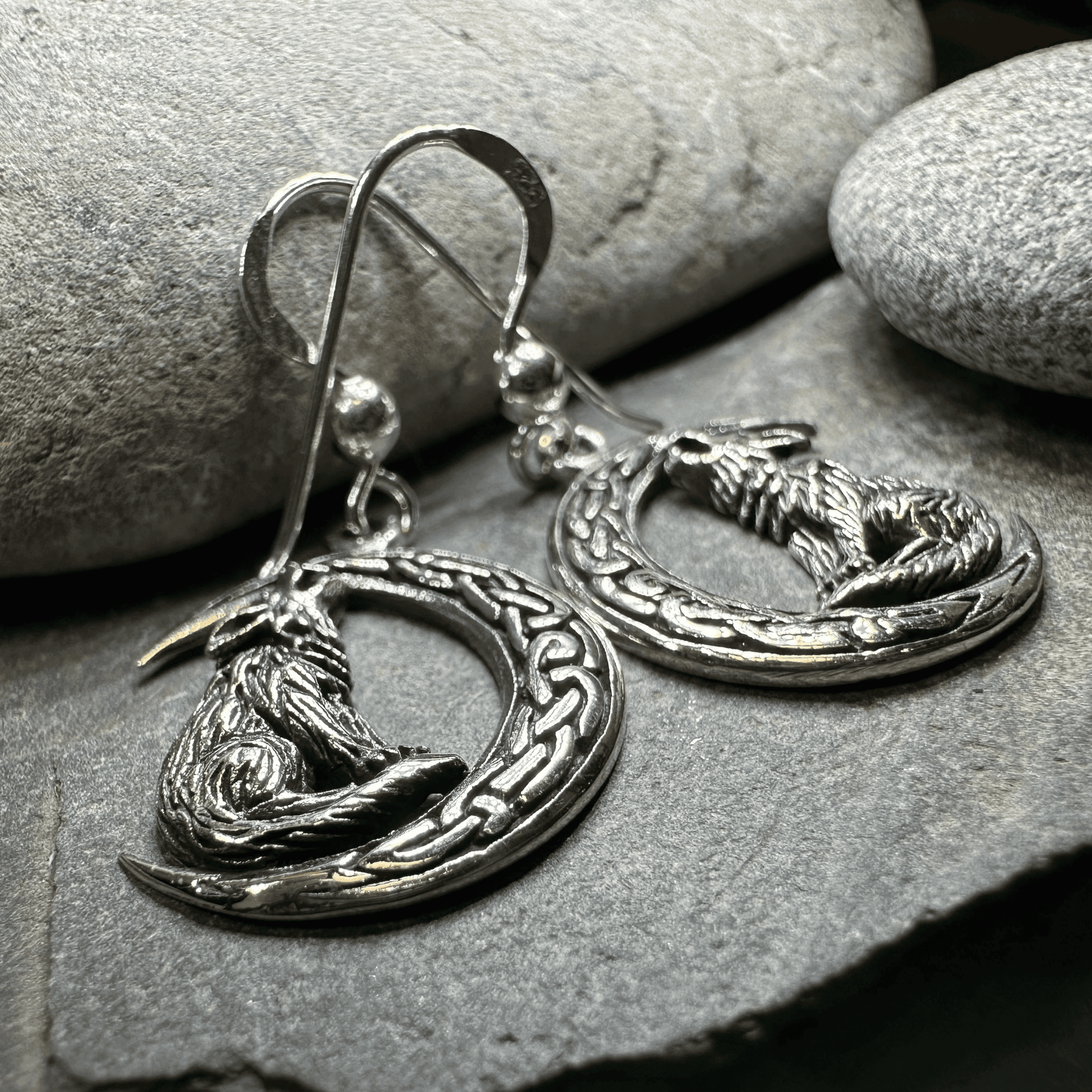 Arkyn Wolf Moon Earrings - 
