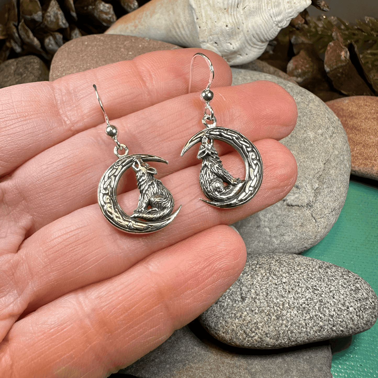 Arkyn Wolf Moon Earrings - 