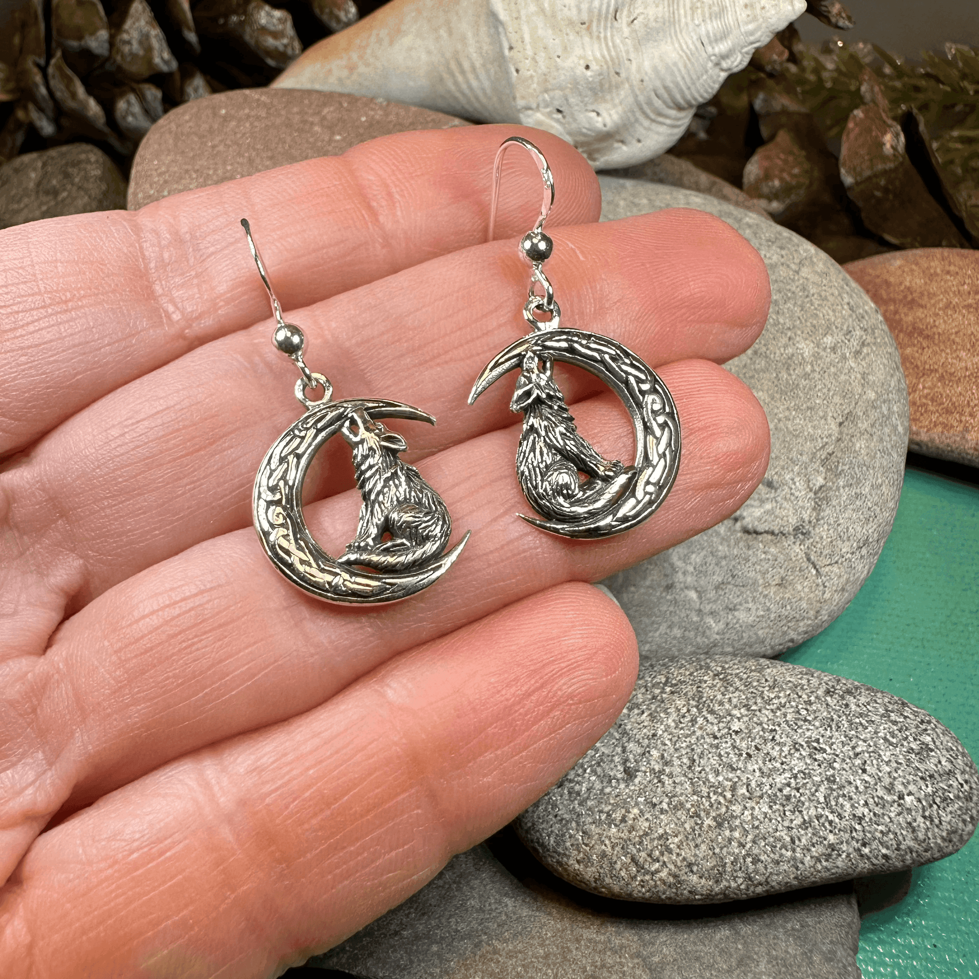 Arkyn Wolf Moon Earrings - 
