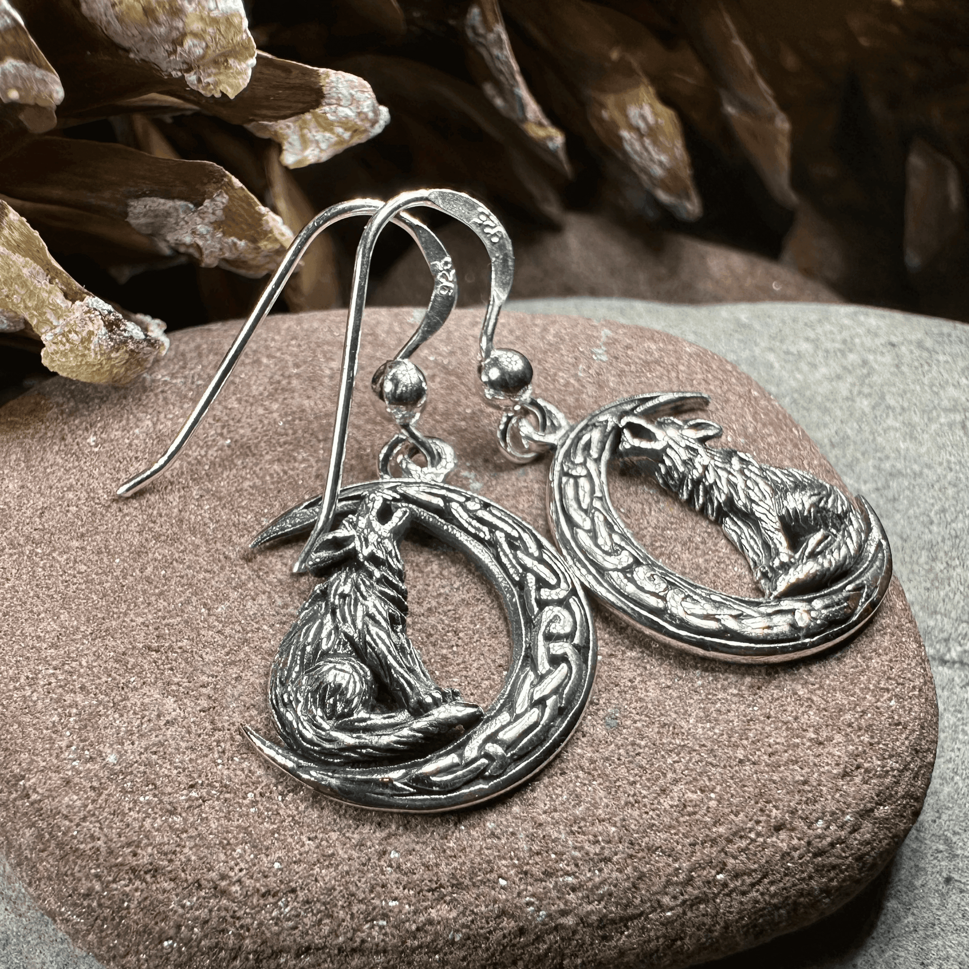 Arkyn Wolf Moon Earrings - 