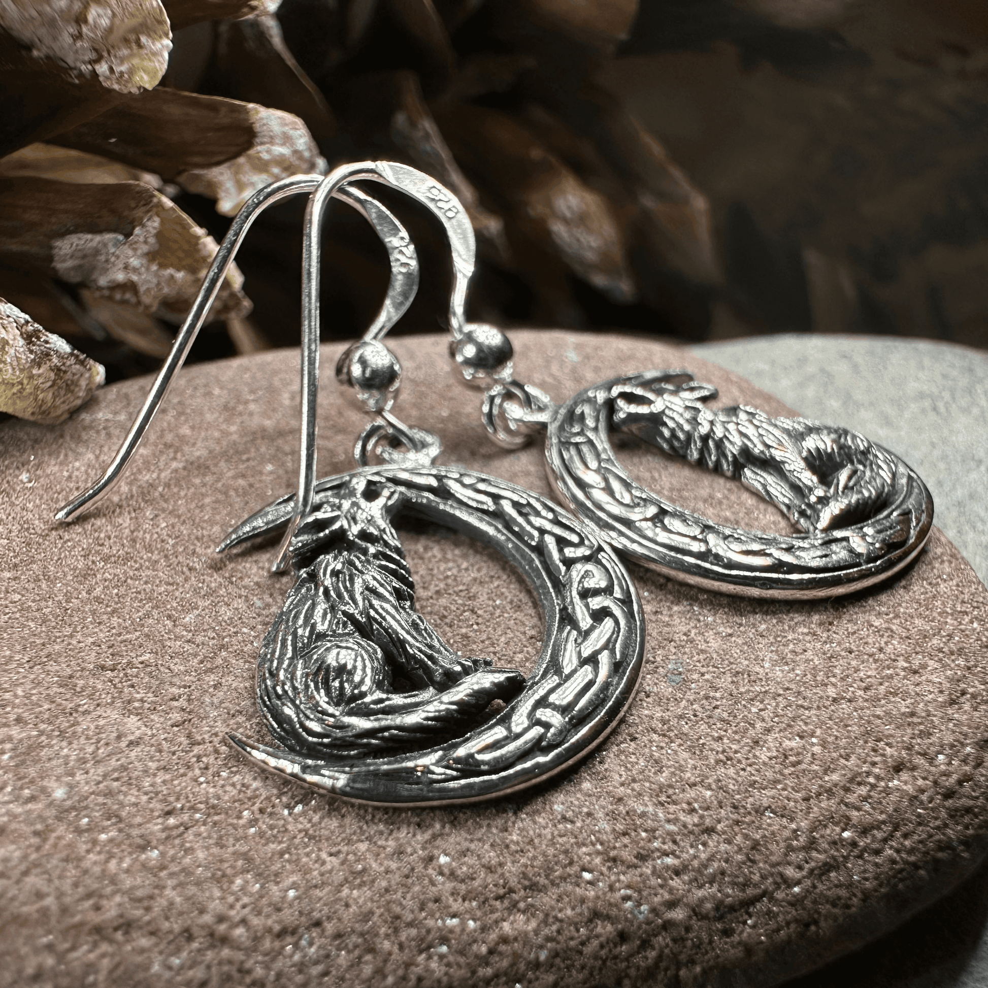Arkyn Wolf Moon Earrings - 