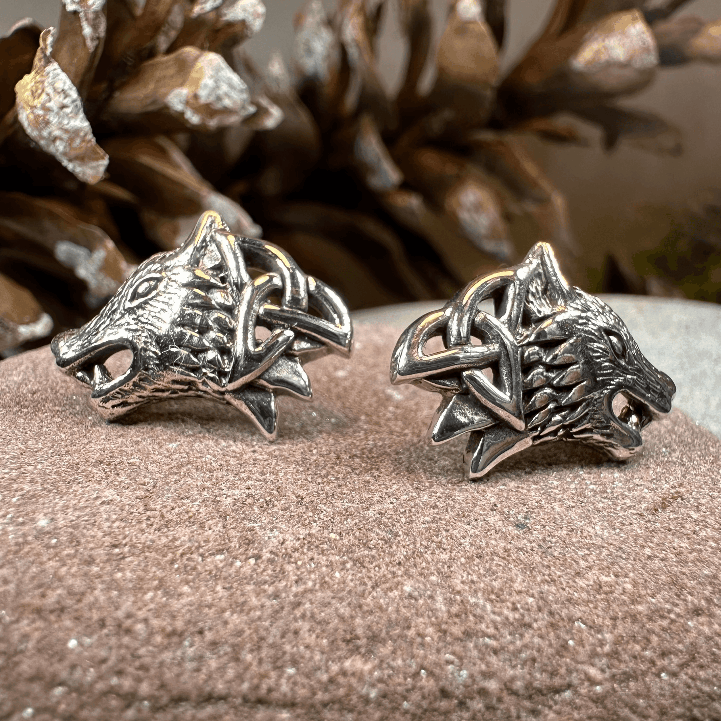 Annar Celtic Wolf Earrings - 