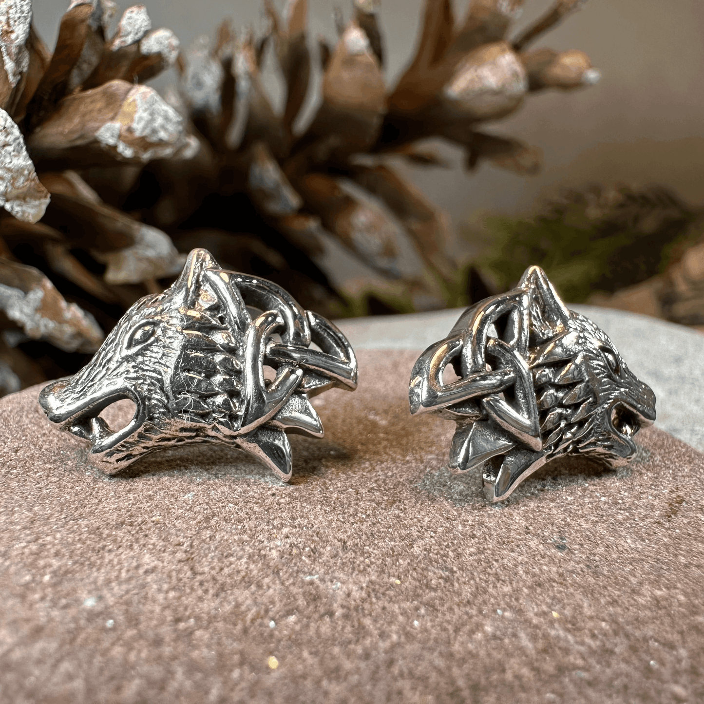 Annar Celtic Wolf Earrings - 