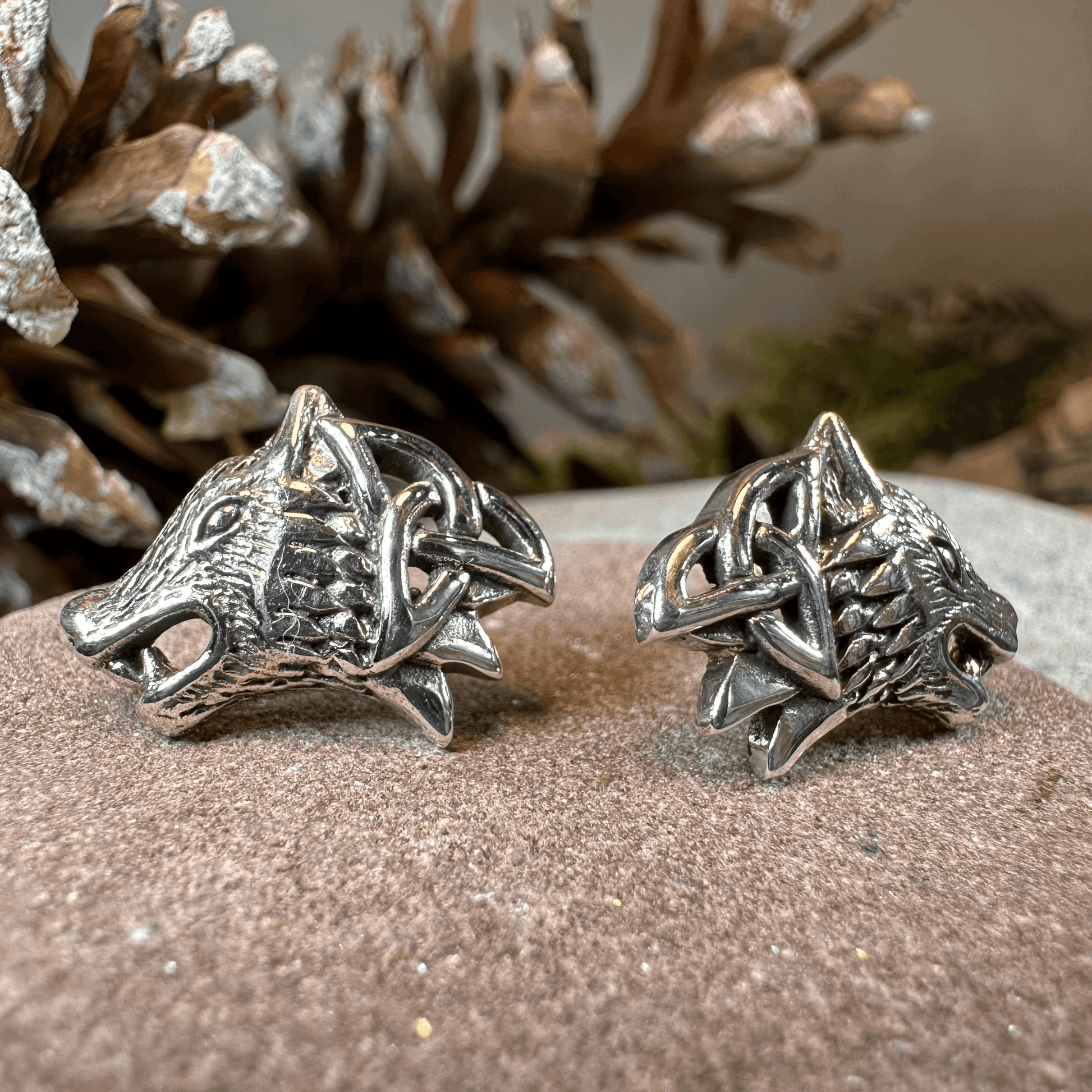 Annar Celtic Wolf Earrings - 