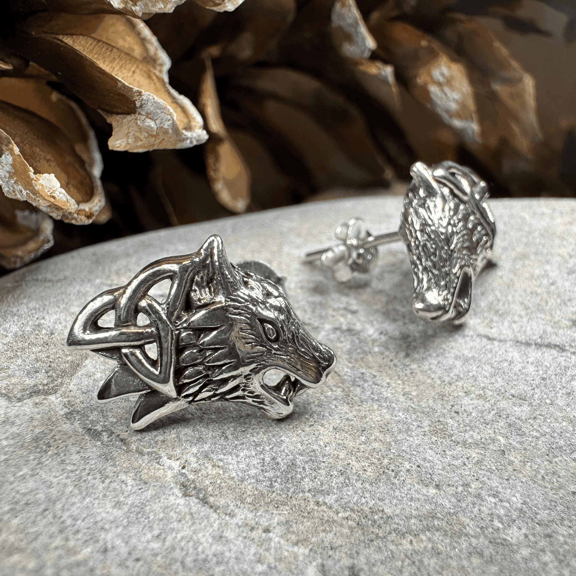 Annar Celtic Wolf Earrings - 