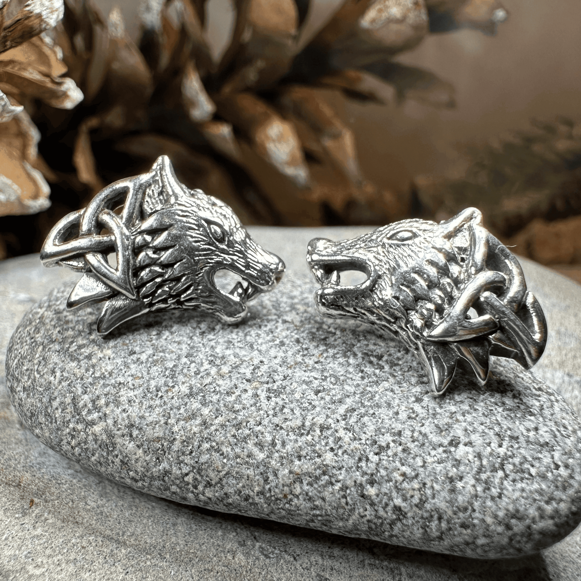 Annar Celtic Wolf Earrings - 