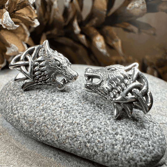 Annar Celtic Wolf Earrings - 