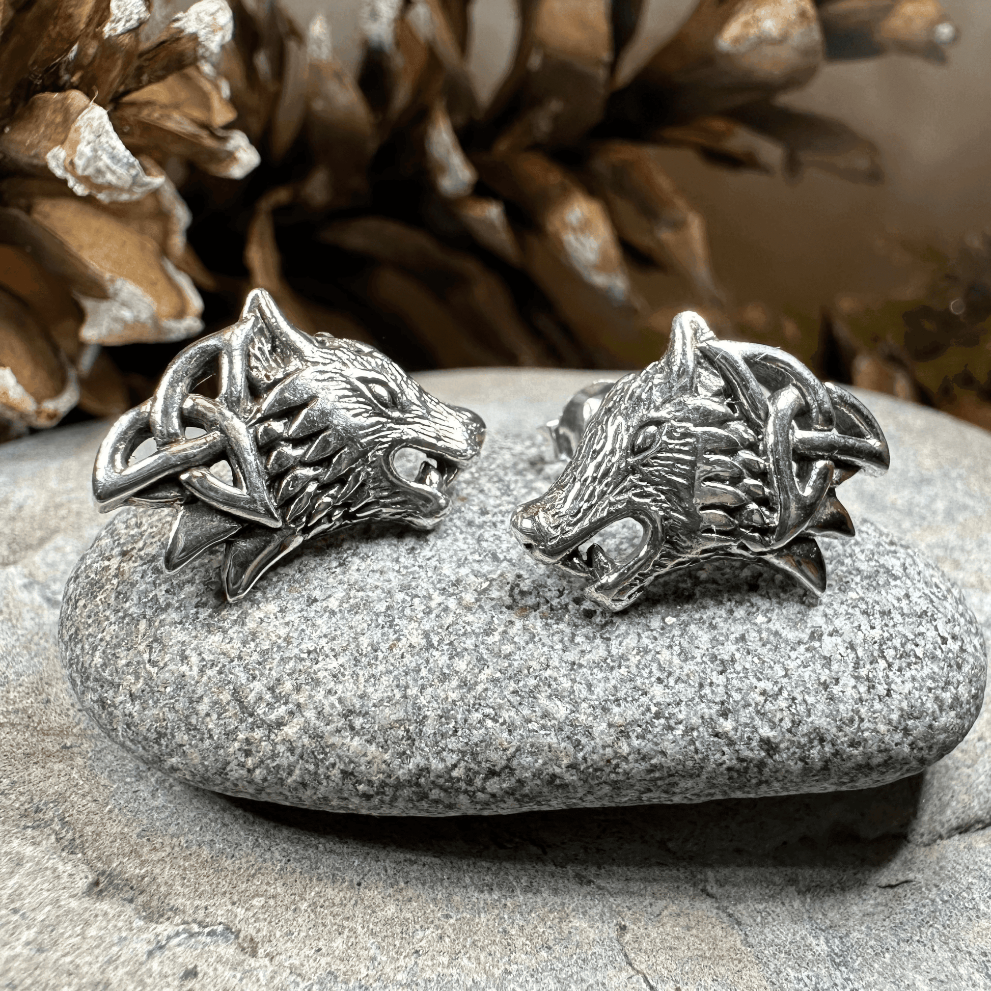 Annar Celtic Wolf Earrings - 
