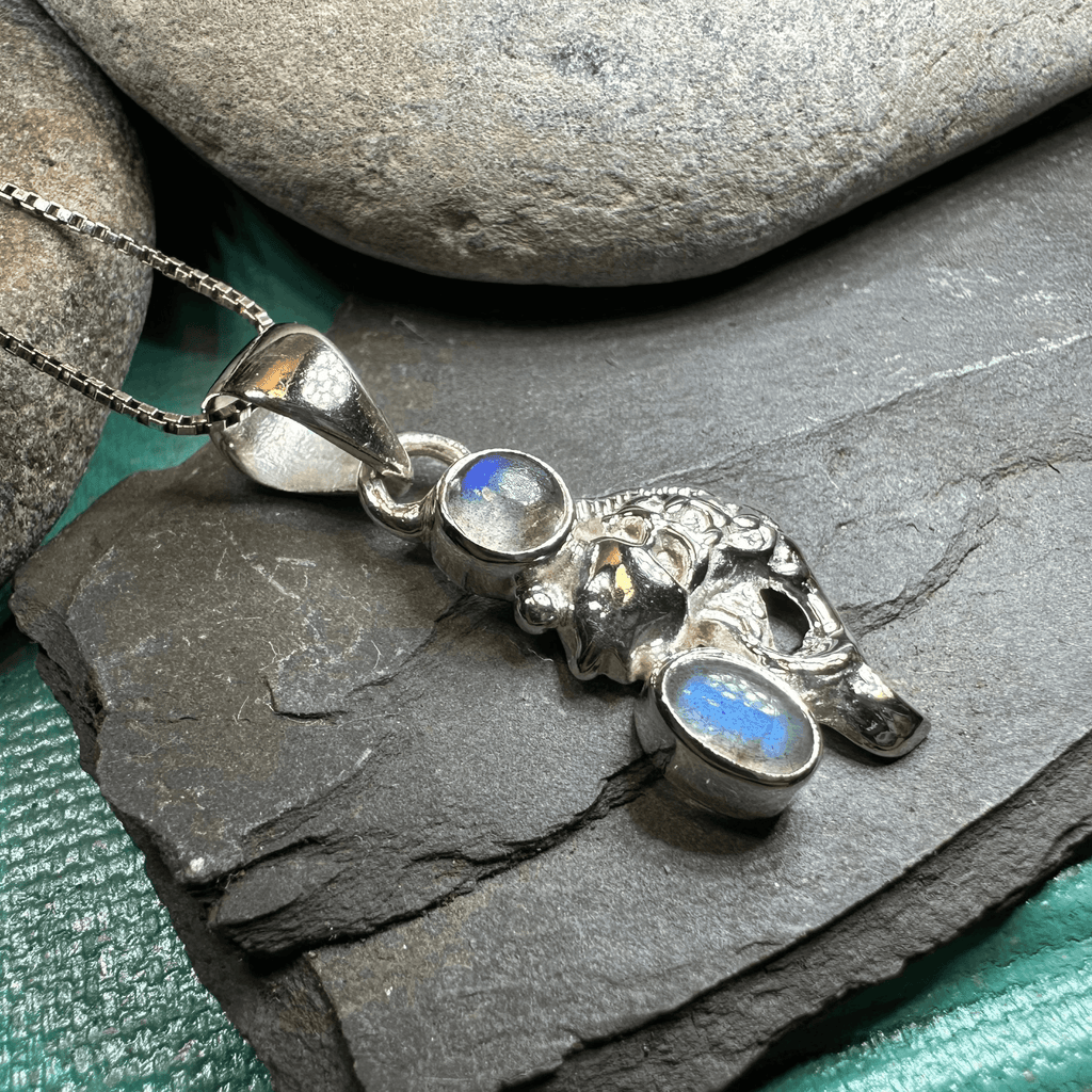 Fionn's Salmon of Knowledge Necklace - 18 / Blue Labradorite