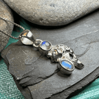 Fionn's Salmon of Knowledge Necklace - 18 / Blue Labradorite