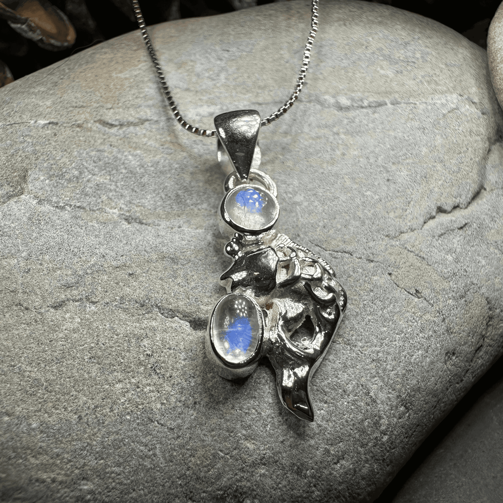 Fionn's Salmon of Knowledge Necklace - 18 / Blue Labradorite