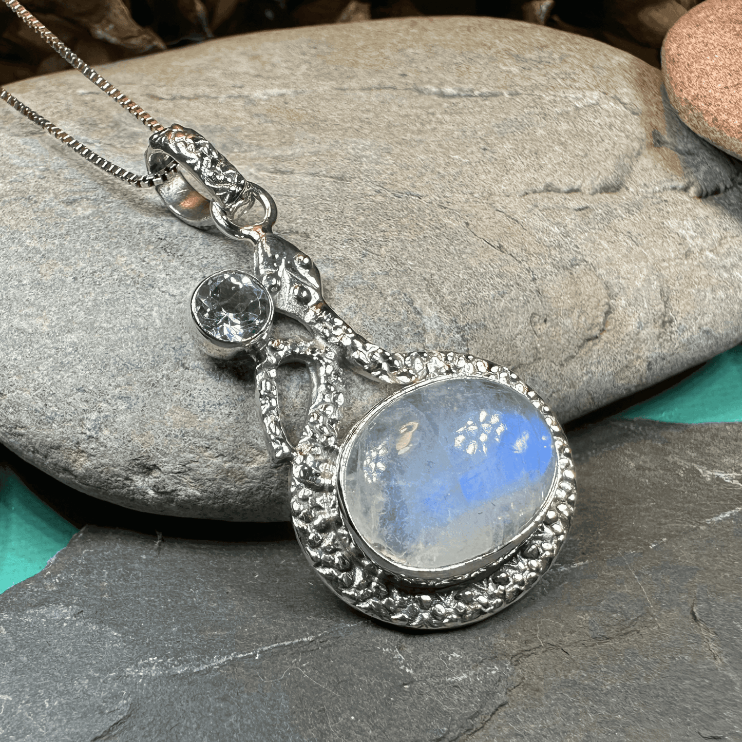 Calantha Moonstone Snake Necklace - 18