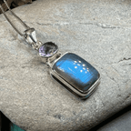Briony Labradorite Necklace - 18 / Amethyst Square