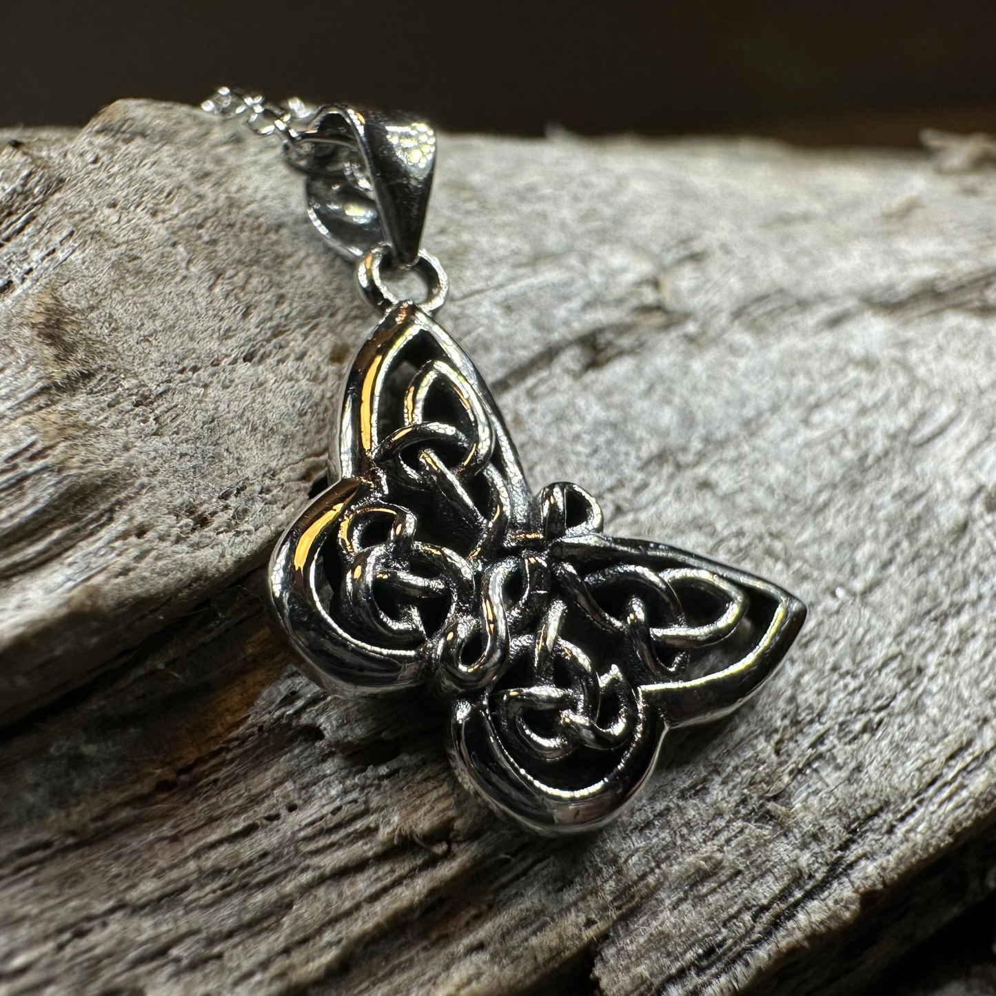 Blue Celtic Butterfly Necklace