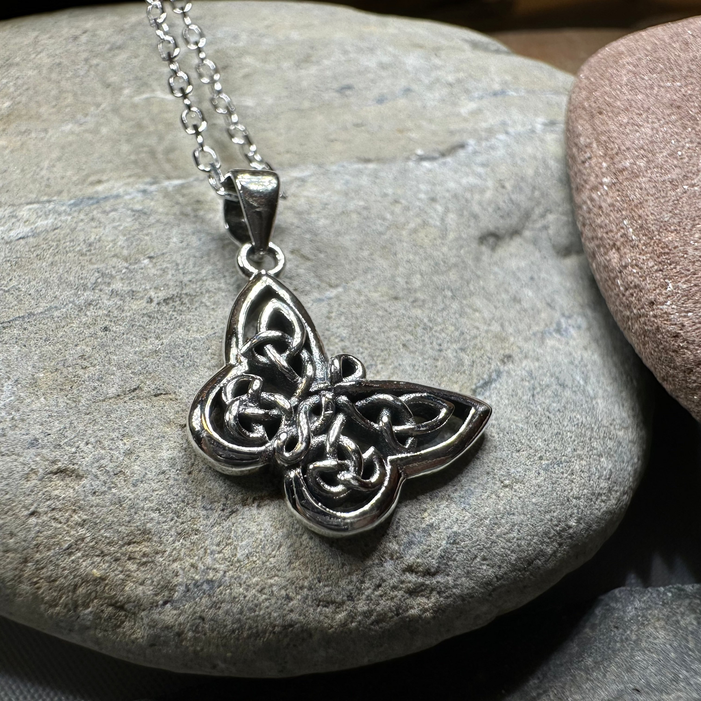 Blue Celtic Butterfly Necklace