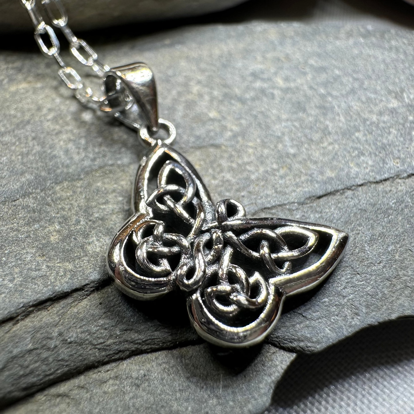 Blue Celtic Butterfly Necklace