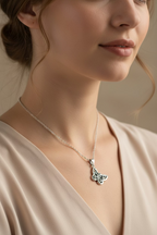 Blue Celtic Butterfly Necklace