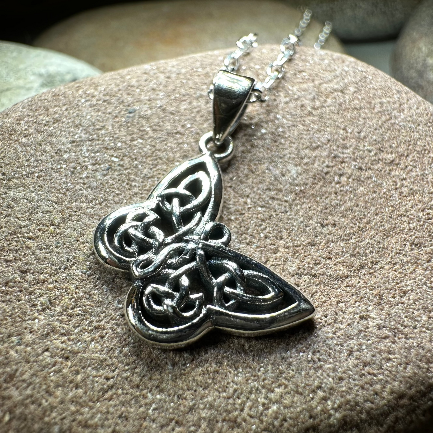 Blue Celtic Butterfly Necklace