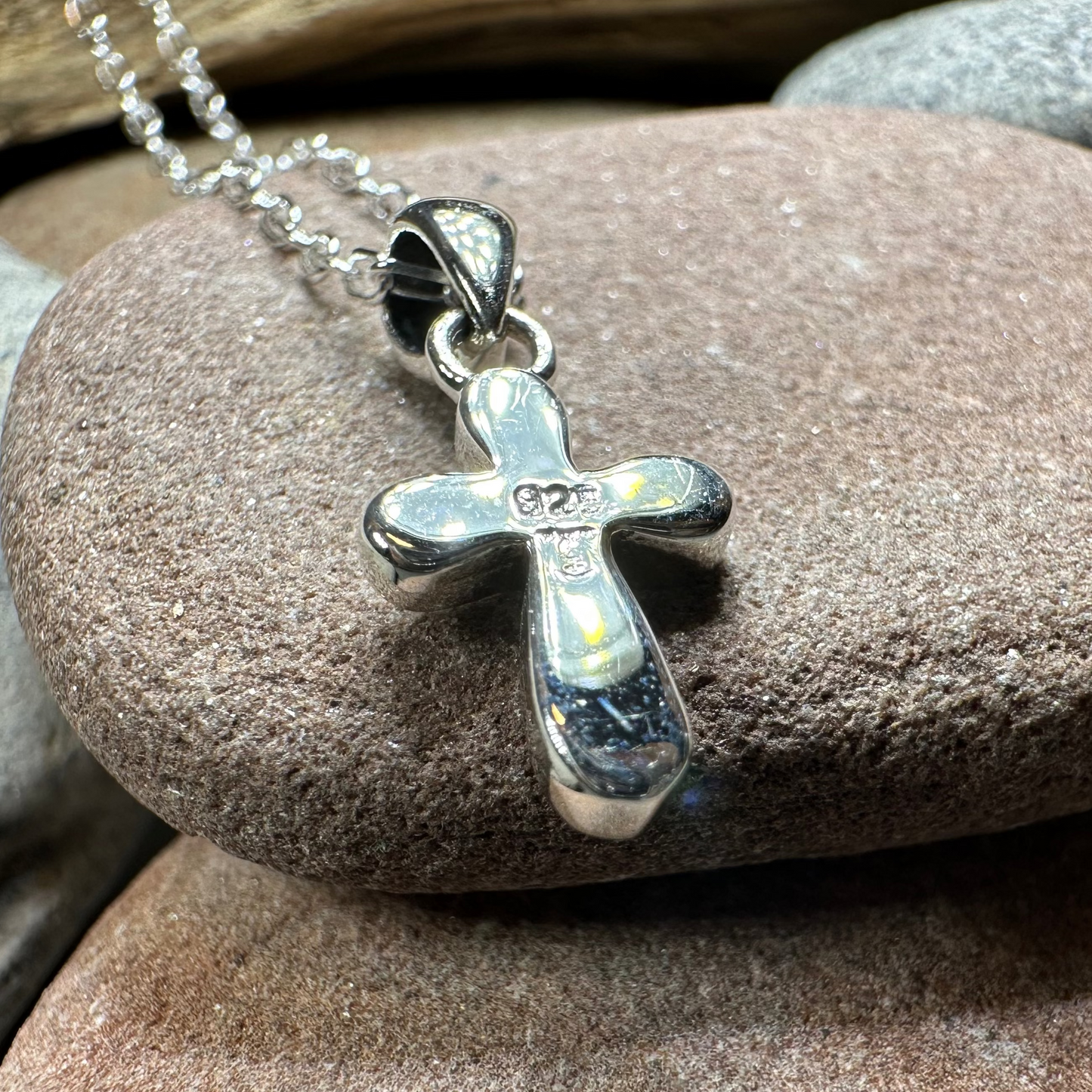 Blue Opal Celtic Cross Necklace