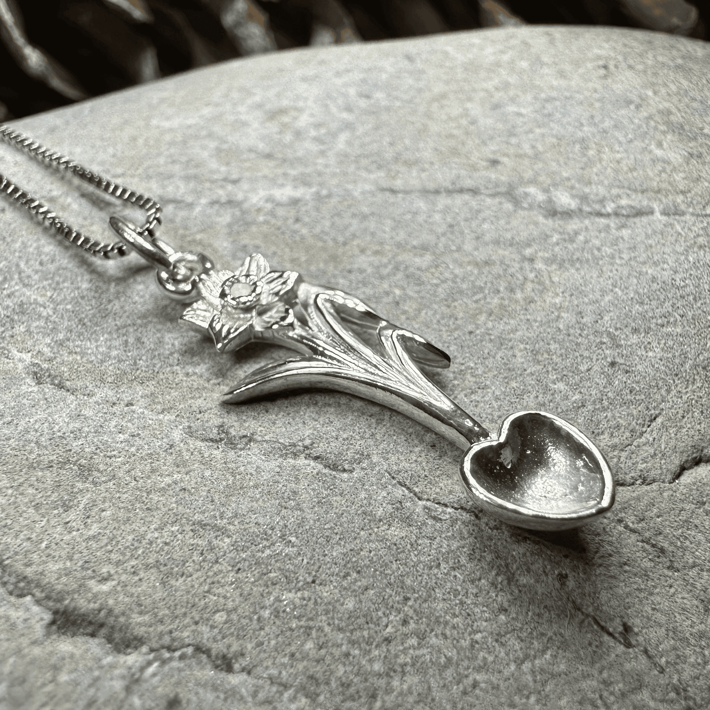 Welsh Daffodil Love Spoon Necklace - 