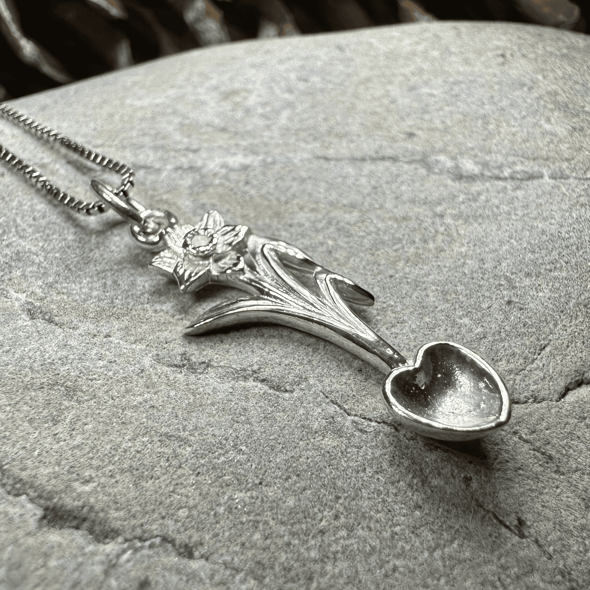 Welsh Daffodil Love Spoon Necklace - 