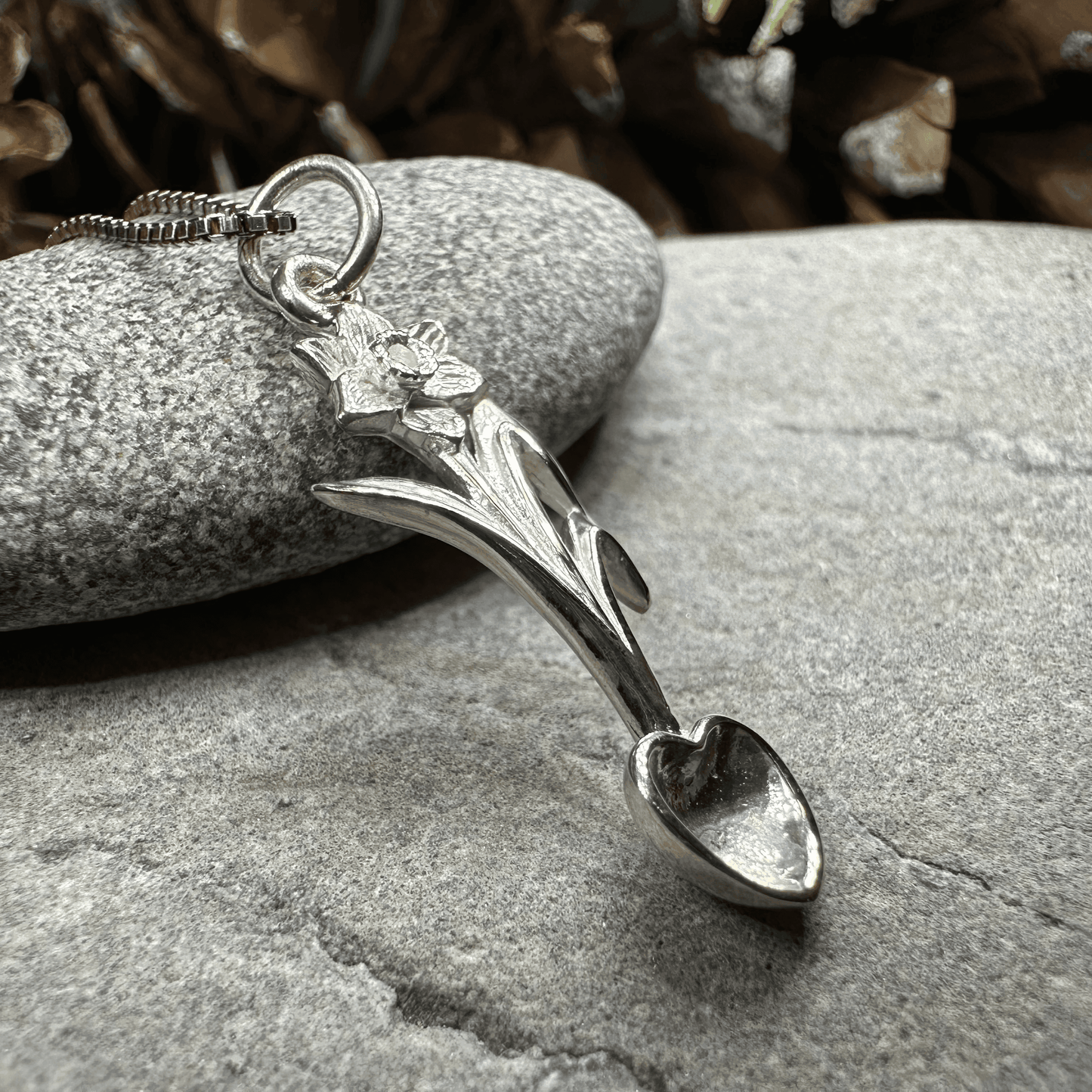 Welsh Daffodil Love Spoon Necklace - 