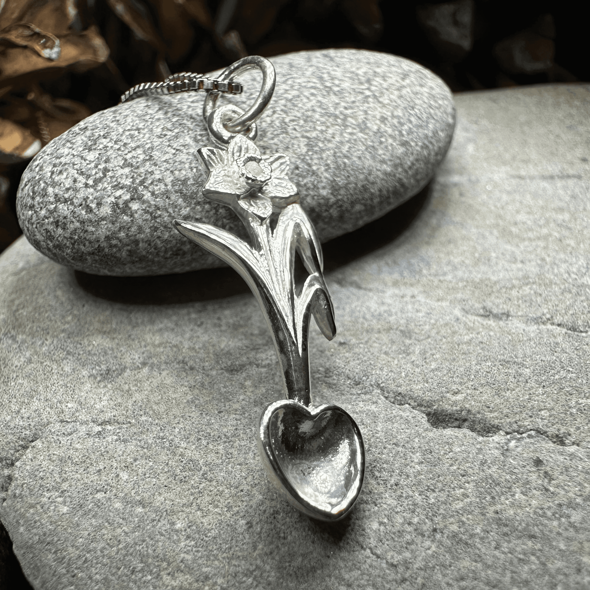 Welsh Daffodil Love Spoon Necklace - 