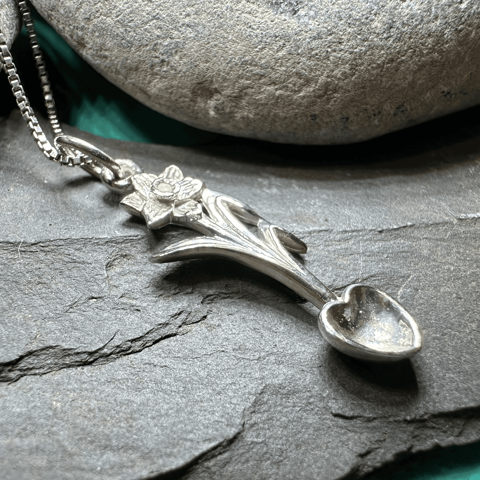 Welsh Daffodil Love Spoon Necklace - 