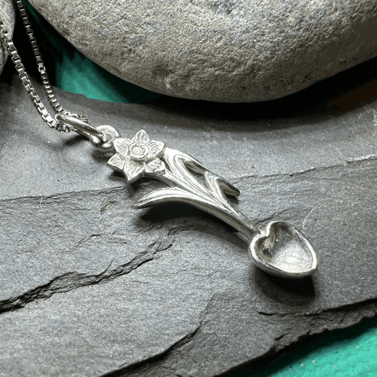 Welsh Daffodil Love Spoon Necklace - 