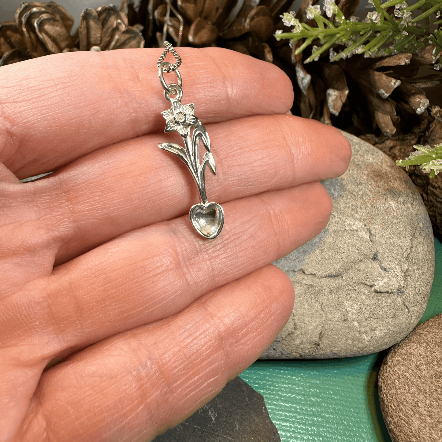 Welsh Daffodil Love Spoon Necklace - 