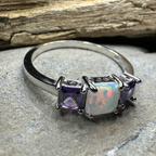 Scottish Mist Opal & Amethyst Ring