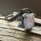 Seafoam Opal Celtic Ring