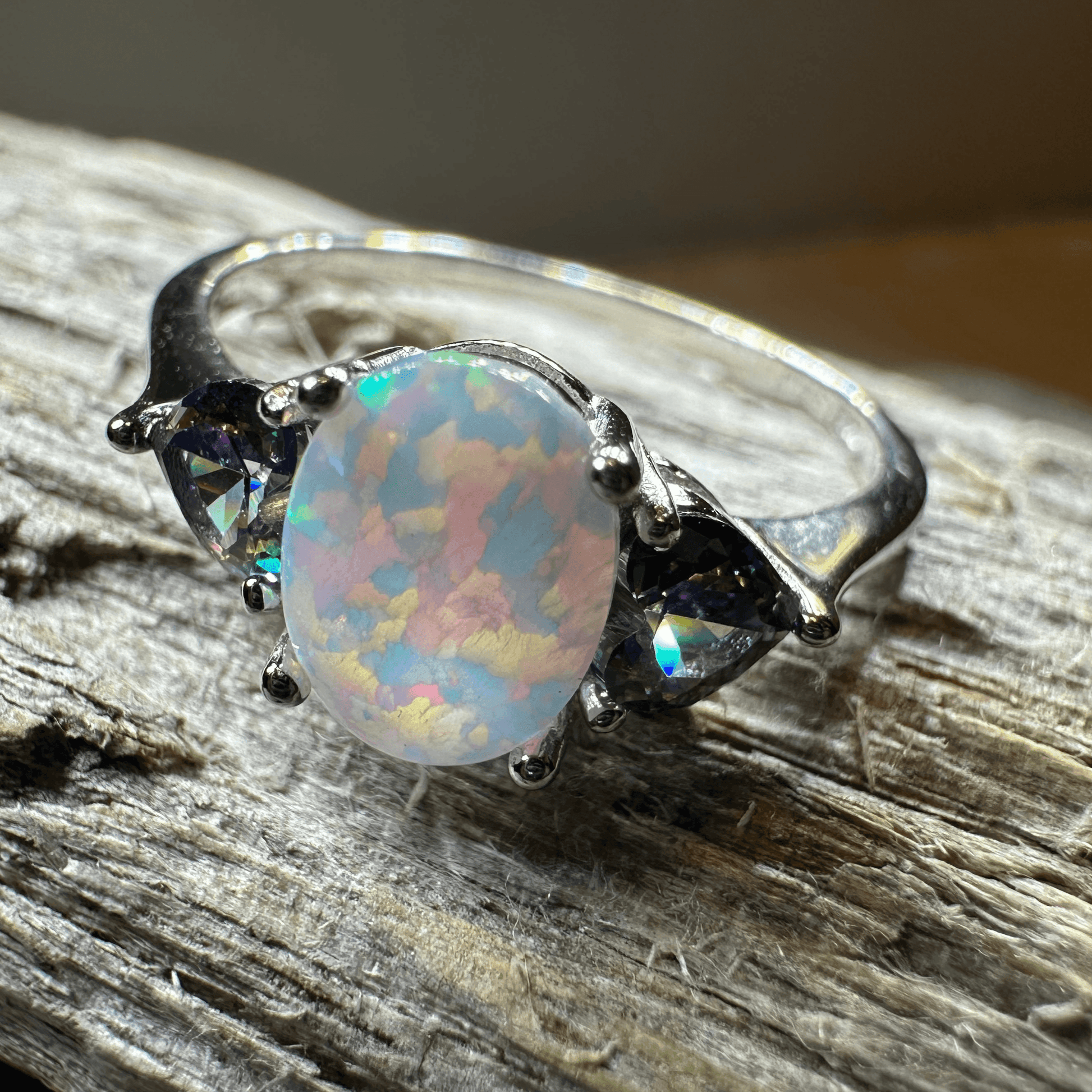 Aubrette Opal Celtic Ring - 4