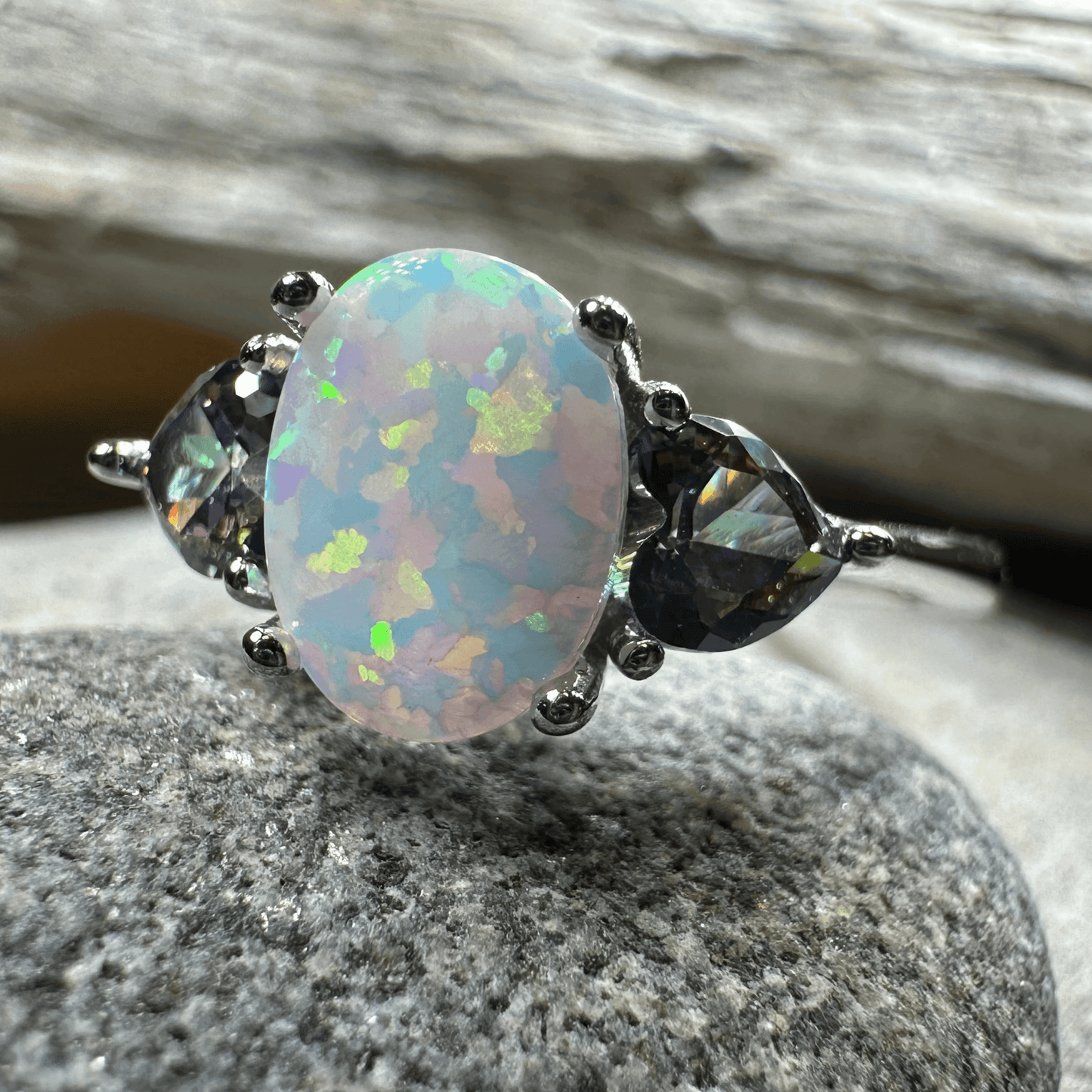Aubrette Opal Celtic Ring - 4