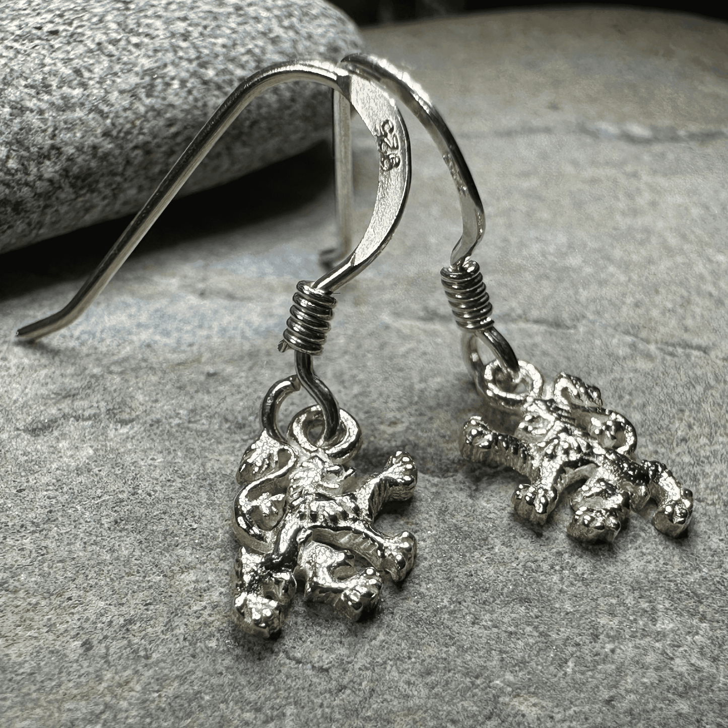 Petite Scotland Lion Earrings - sterling silver