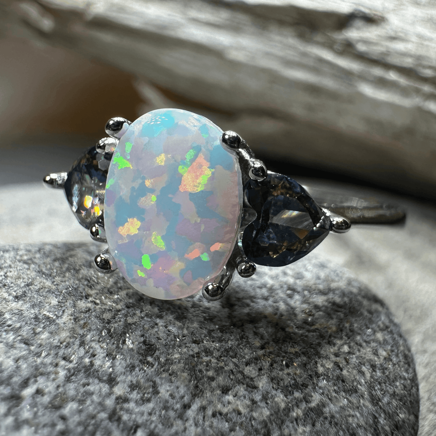 Aubrette Opal Celtic Ring - 4