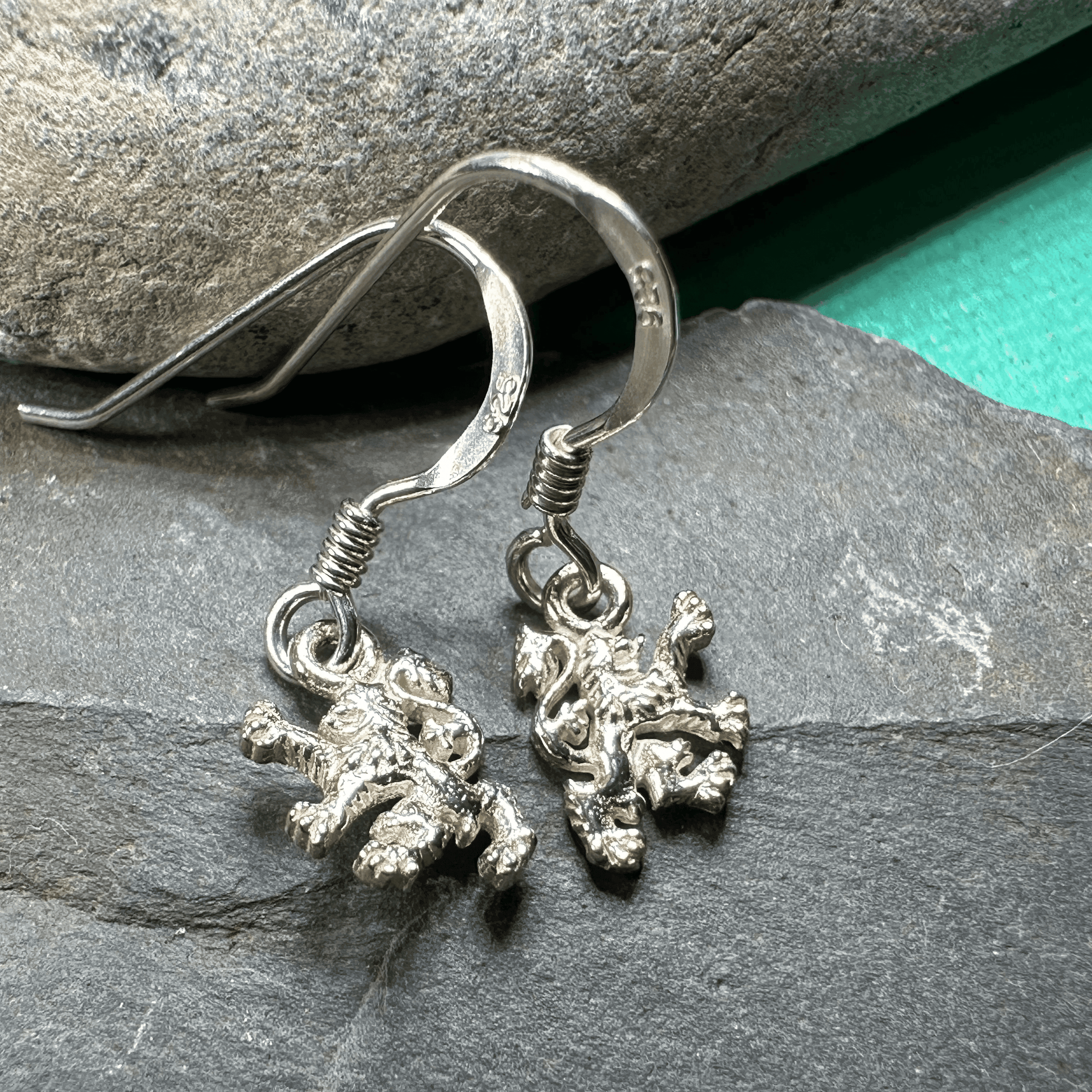 Petite Scotland Lion Earrings - sterling silver