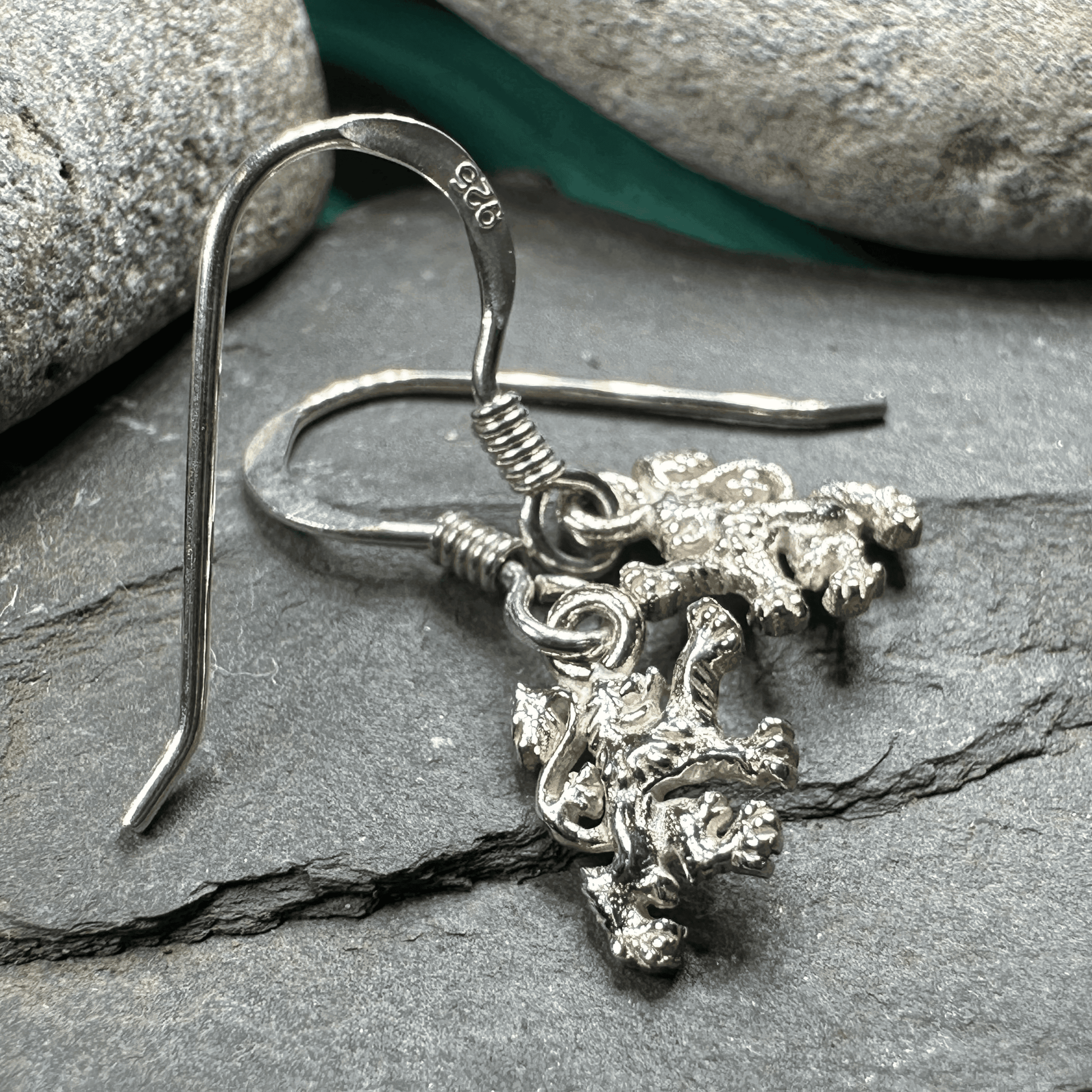 Petite Scotland Lion Earrings - sterling silver