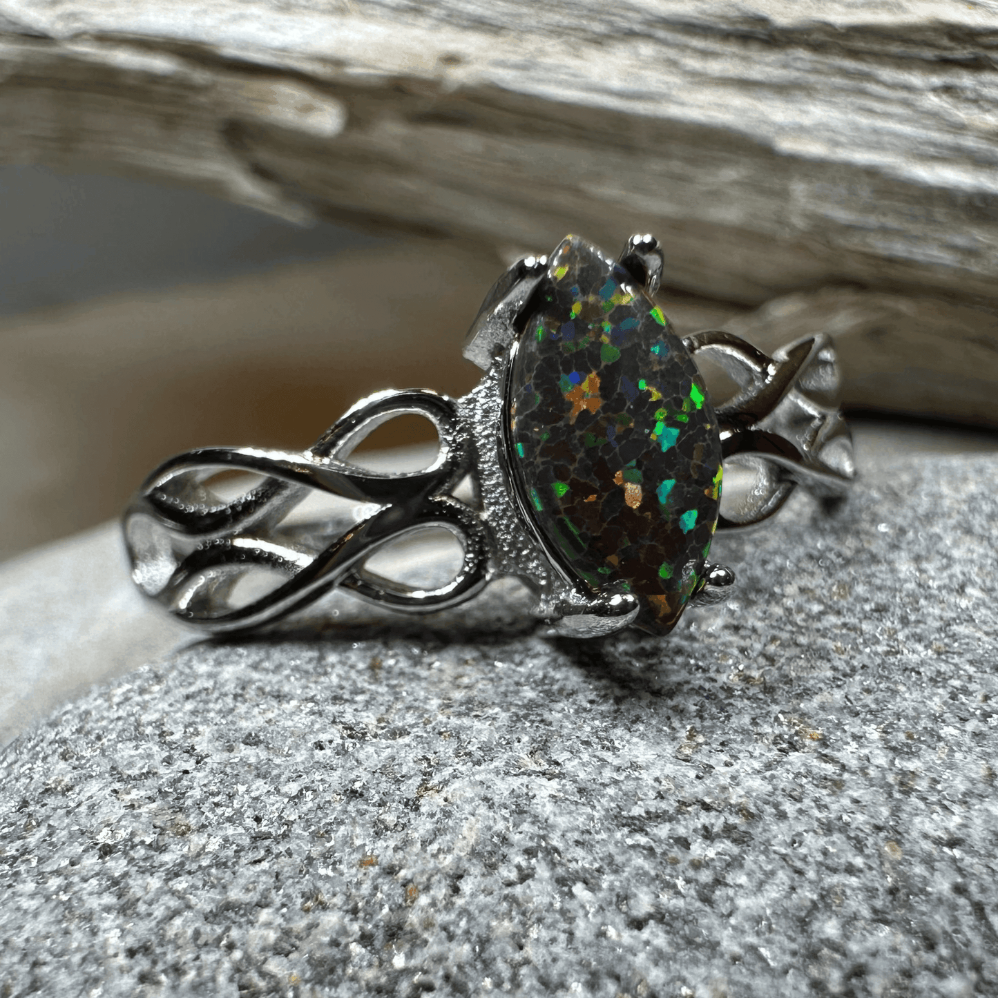 Astrid Celtic Fire Opal Ring - 5