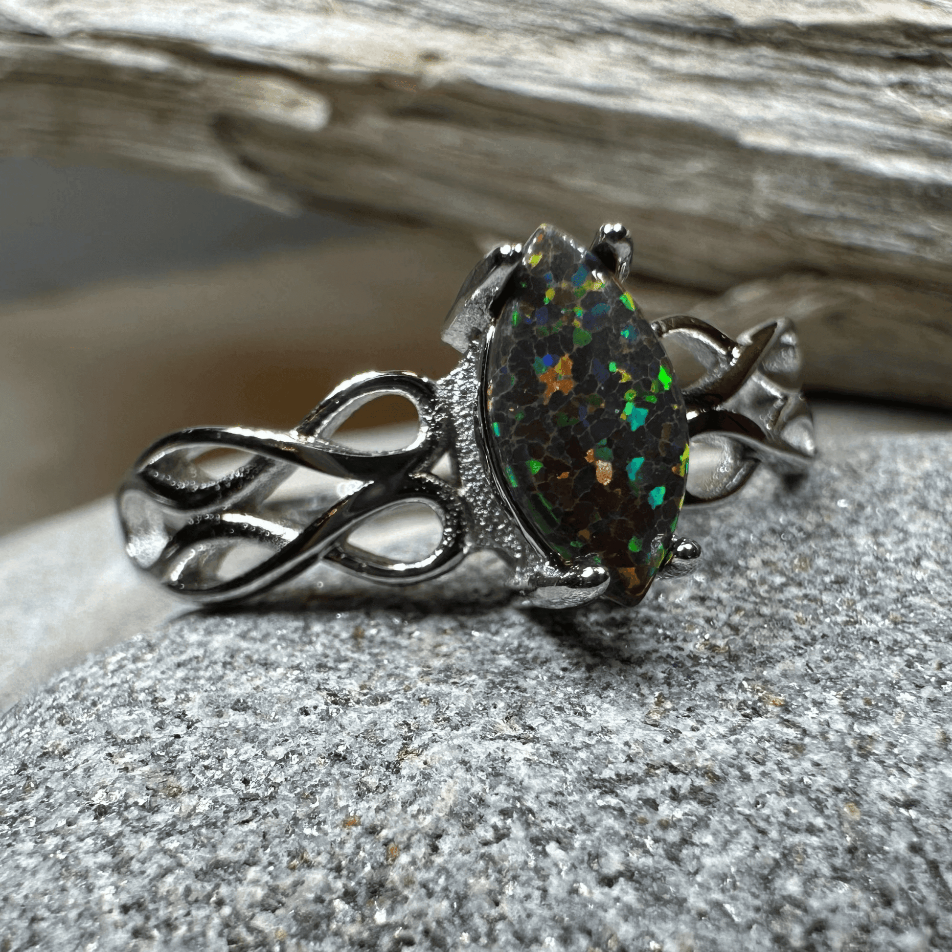 Astrid Celtic Fire Opal Ring - 5