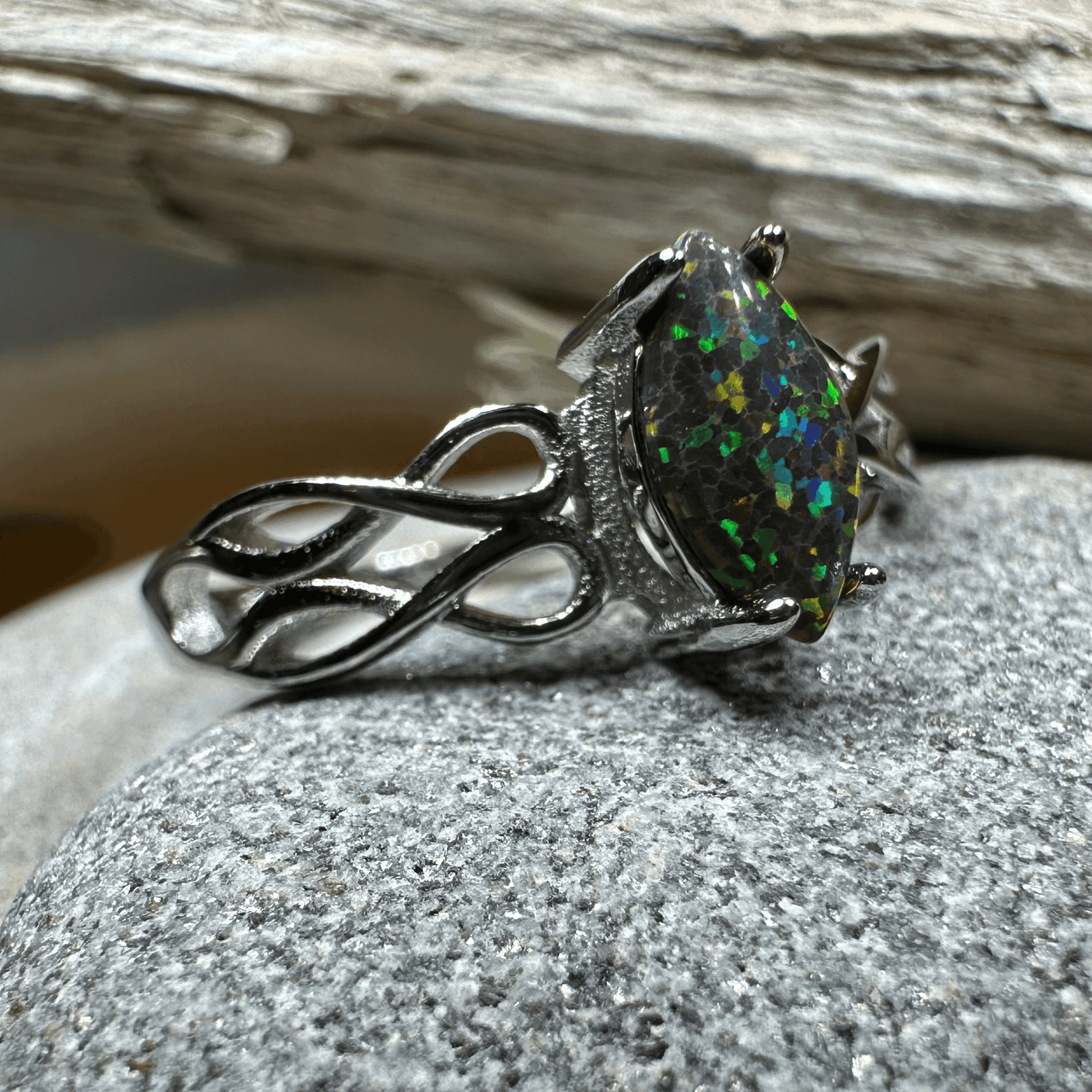 Astrid Celtic Fire Opal Ring - 5